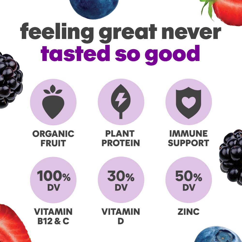Noka Superfood Fruit Smoothie Pouches, Super Berry with Immune Support, Healthy Snacks with Flax Seed, Elderberry and Plant Protein, Vegan and Gluten Free, Organic Squeeze Pouch, 4.22 oz, 6 Count - Image 3